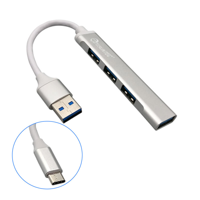 Wholesale USB HUB Portable Multiport USB Hub 3.0 4 Port Micro USB Hub OTG Adapter for Laptop Phone Macbook, ESC-219